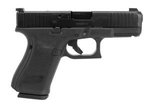 Glock Blue Label G19 Gen 5 MOS 9mm handgun with 15-round magazines and Ameriglo sights.